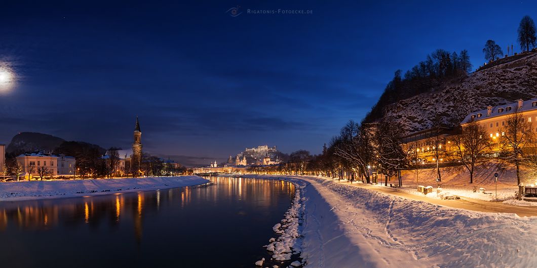 Salzburg Blick von der Salzach 2017