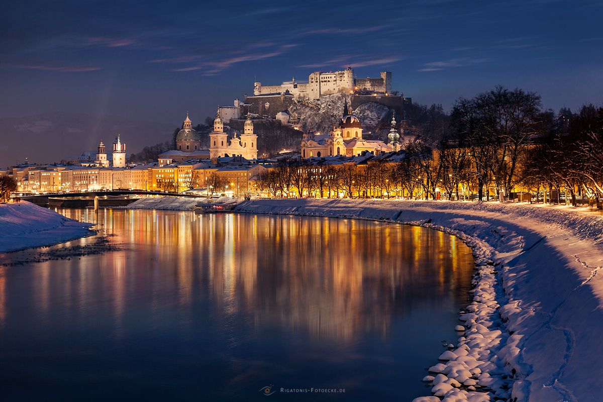 Salzburg Blick von der Salzach 2017